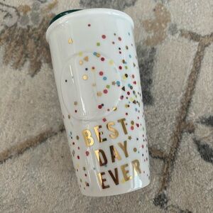 Starbucks “Best Day Ever” Ceramic Coffee Tumbler 10 oz